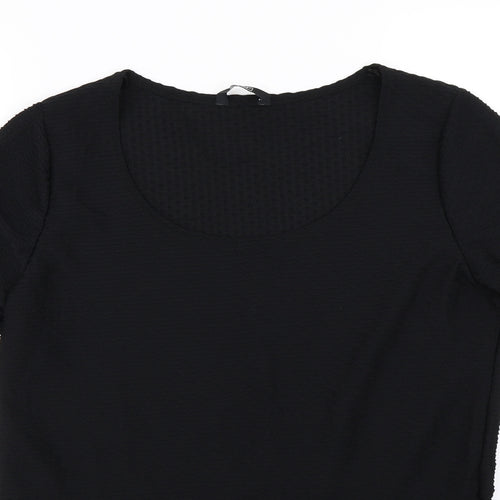 F&F Womens Black  Jersey Basic T-Shirt Size 16