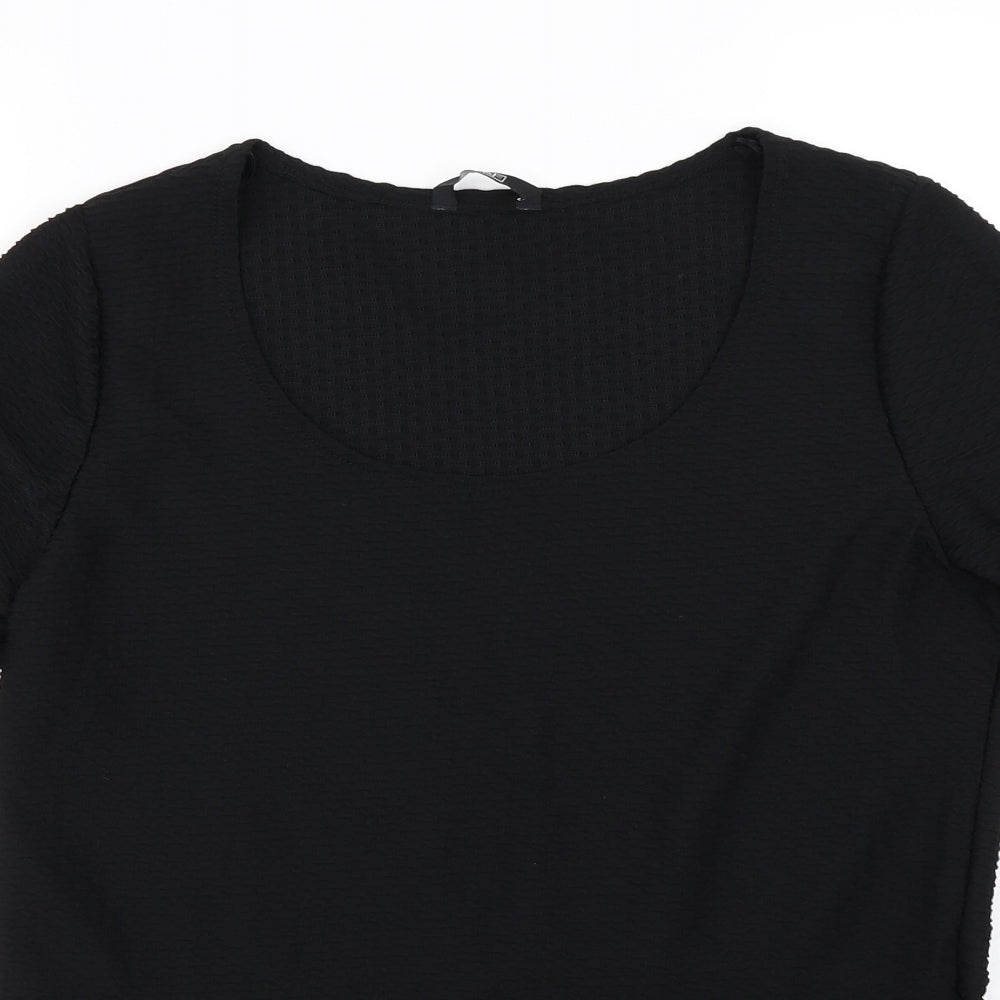F&F Womens Black  Jersey Basic T-Shirt Size 16