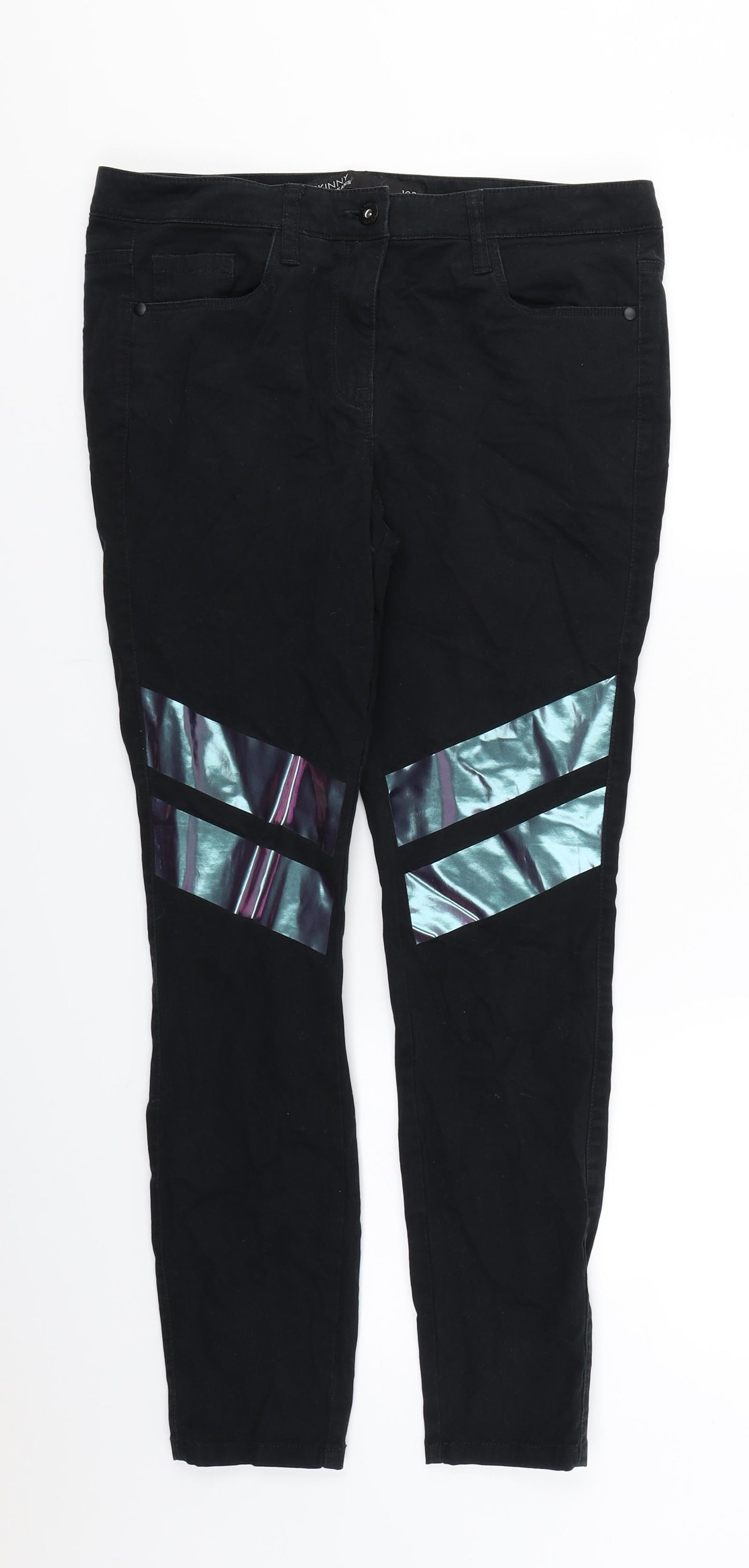 NEXT Womens Black  Denim Skinny Jeans Size 10 L27 in