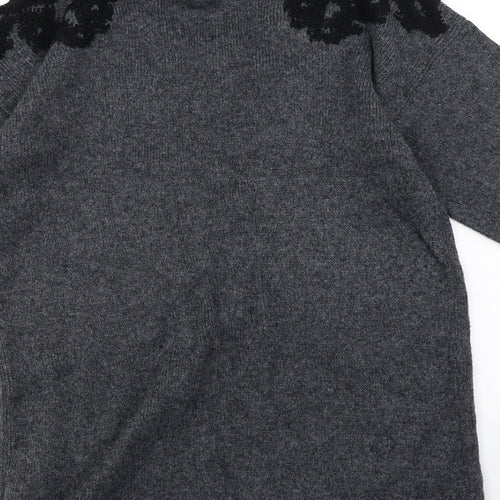 Atmosphere Womens Grey Floral Knit Pullover Jumper Size 16