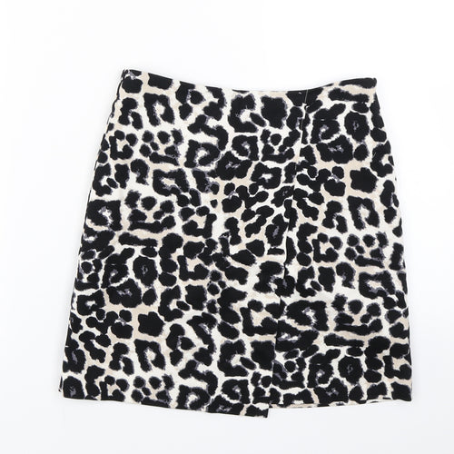 New Look Womens Beige Animal Print  A-Line Skirt Size 4