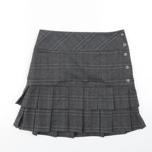 NEXT Womens Grey Striped  Pleated Skirt Size 10