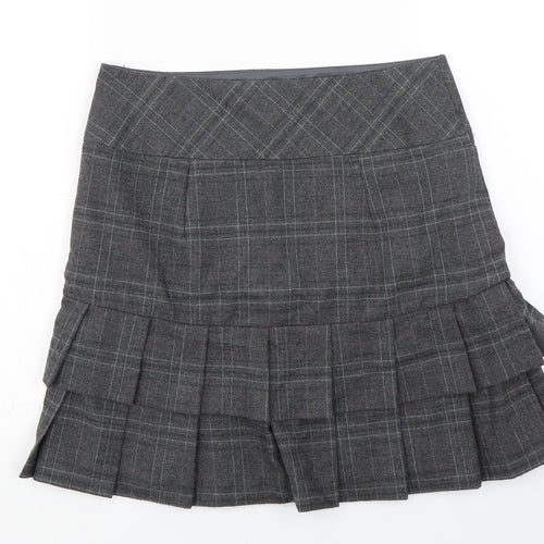 NEXT Womens Grey Striped  Pleated Skirt Size 10