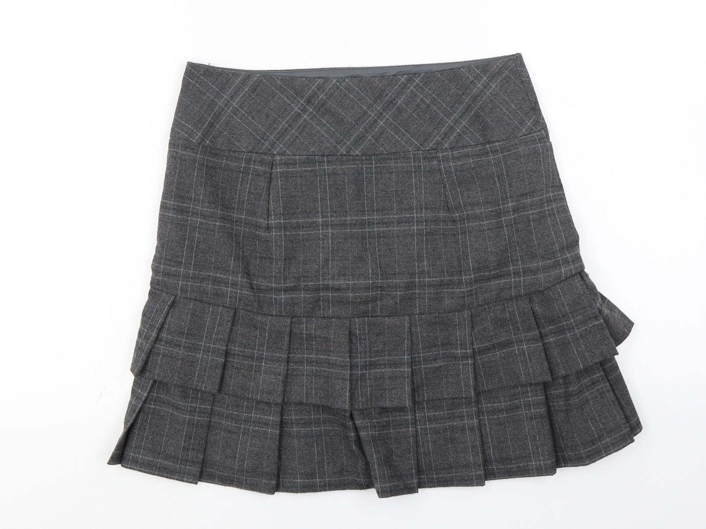 NEXT Womens Grey Striped  Pleated Skirt Size 10