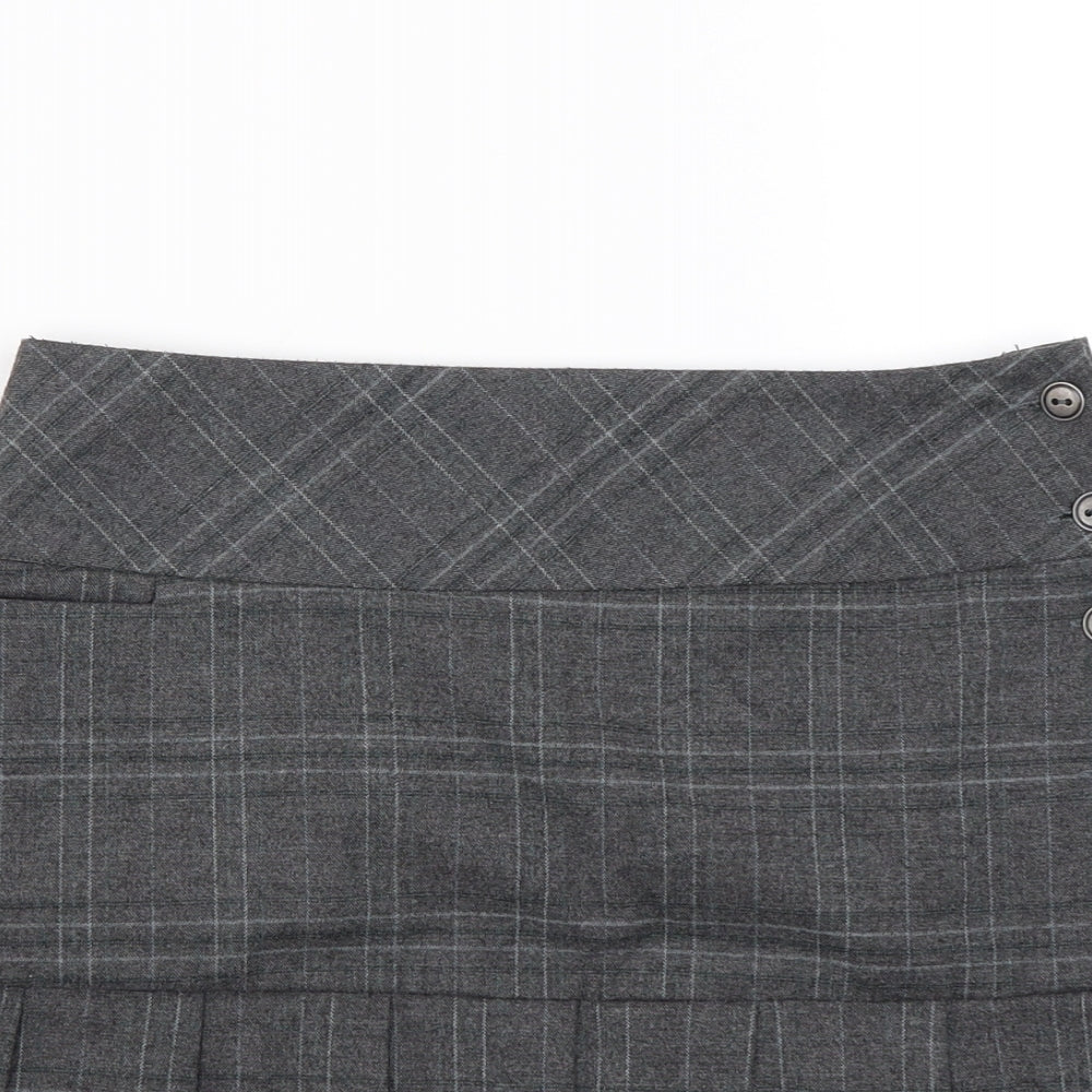 NEXT Womens Grey Striped  Pleated Skirt Size 10