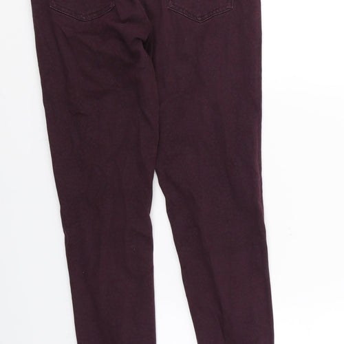 F&F Womens Purple Animal Print Denim Skinny Jeans Size 6 L28 in