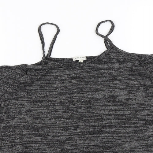 River Island Womens Grey  Knit Pullover Jumper Size 8