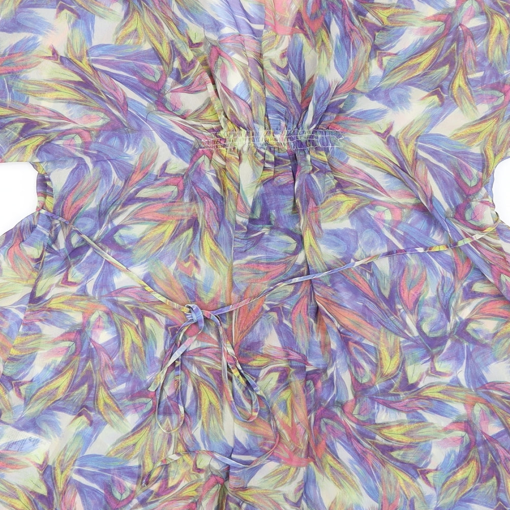 Divided by H&M Womens Multicoloured Floral Chiffon Basic Blouse Size 10  - Kaftan