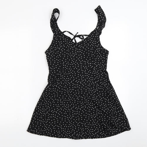 Preworn Womens Black Polka Dot Chiffon Camisole Blouse Size M