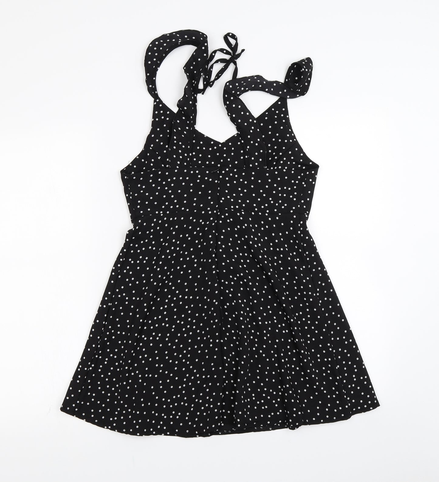 Preworn Womens Black Polka Dot Chiffon Camisole Blouse Size M
