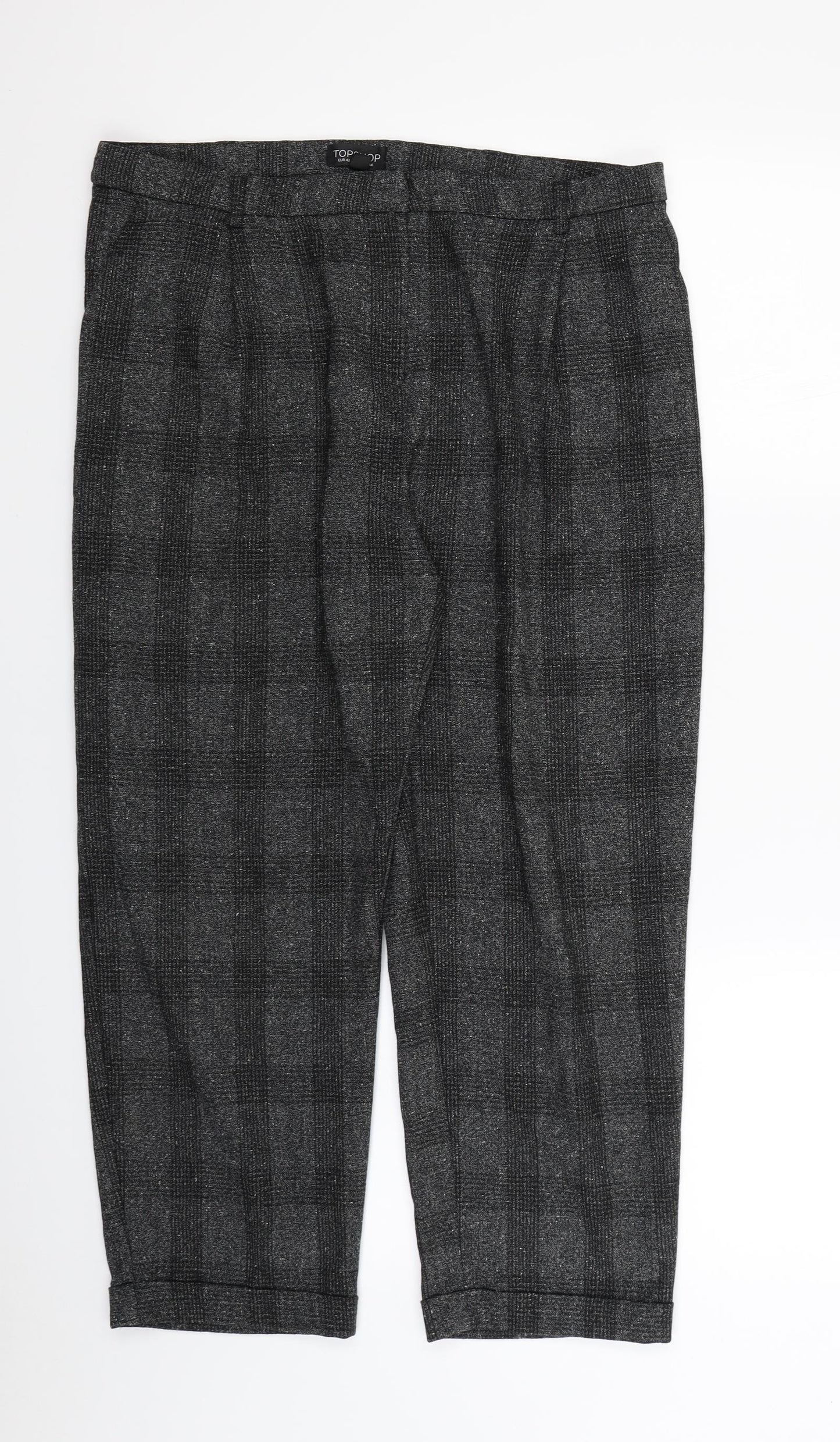 Topshop Womens Grey Striped  Trousers  Size 14 L24 in