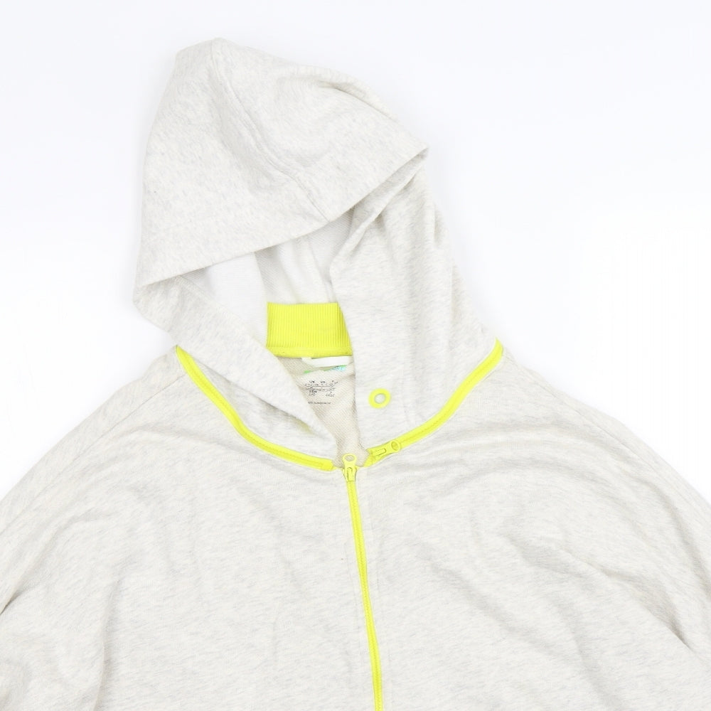 adidas Womens Beige  Jersey Full Zip Hoodie Size 16