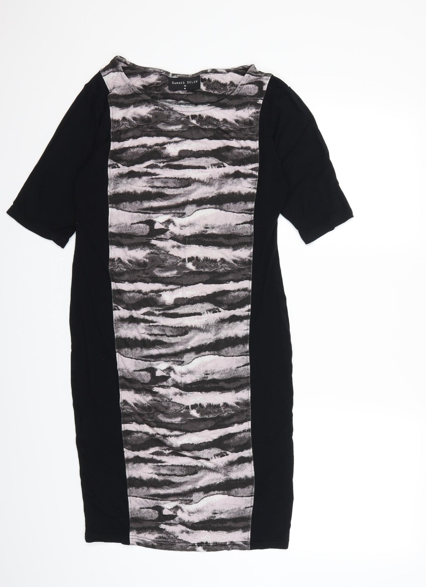 dammed delux Womens Black Animal Print  Bodycon  Size 16