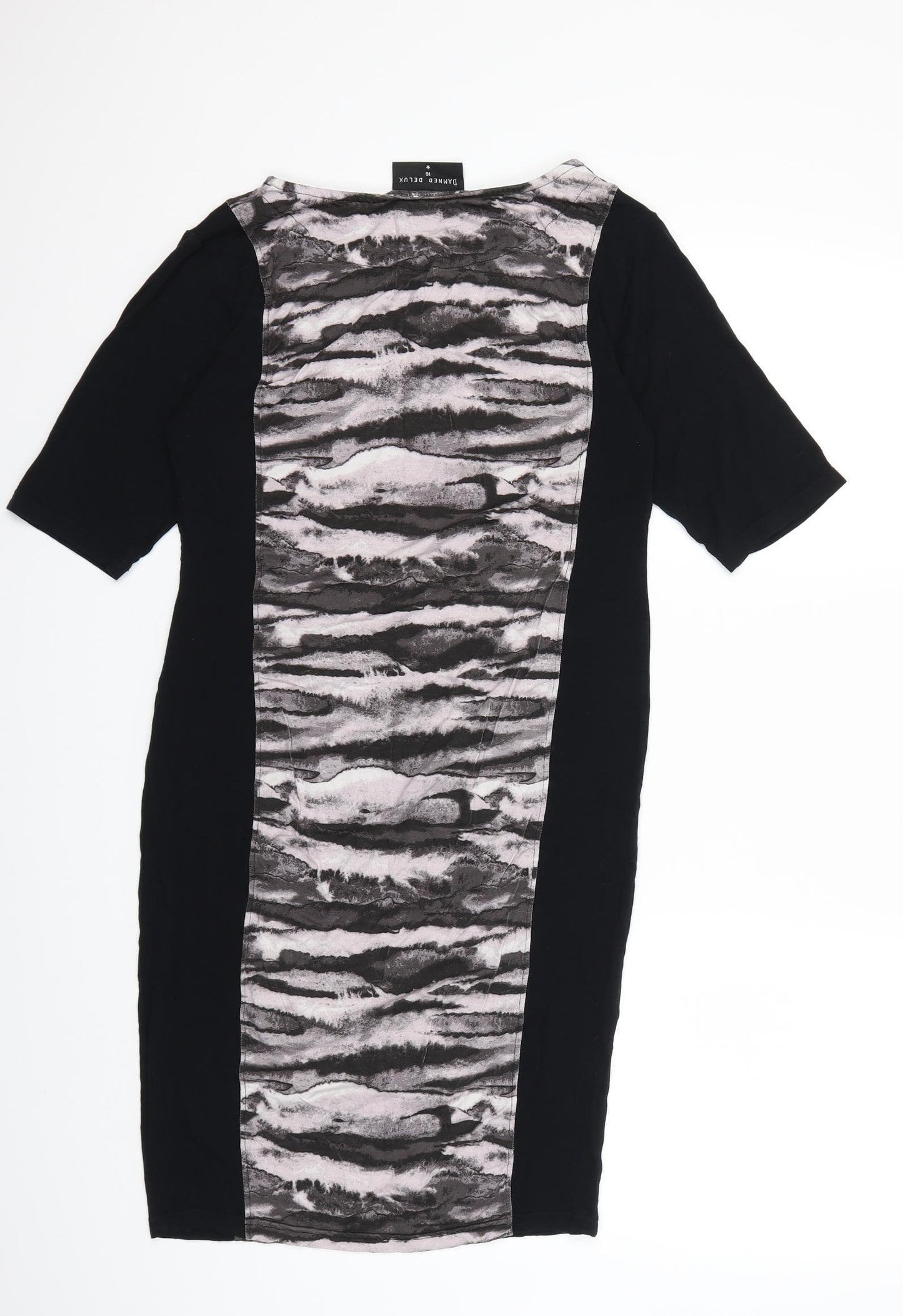 dammed delux Womens Black Animal Print  Bodycon  Size 16