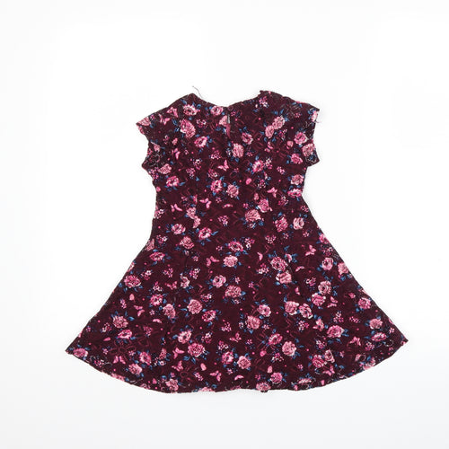 Primark Girls Red Floral  Fit & Flare  Size 3-4 Years