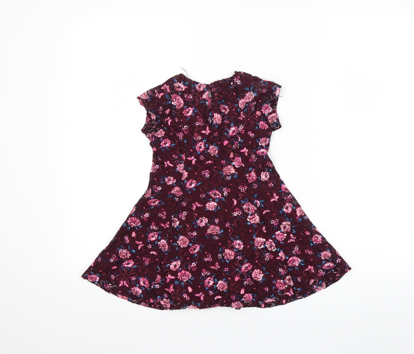 Primark Girls Red Floral  Fit & Flare  Size 3-4 Years