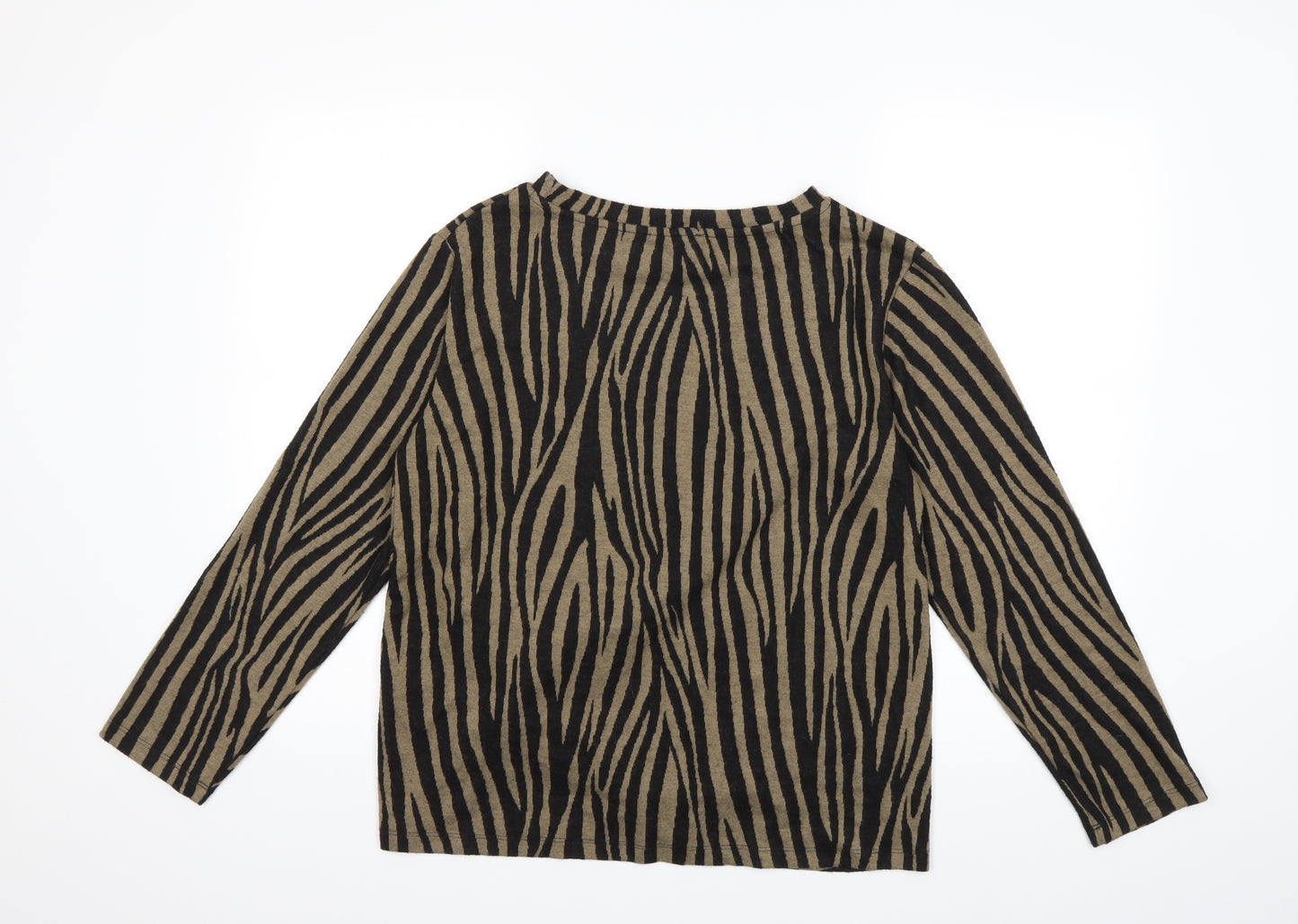F&F Womens Green Animal Print  Pullover Jumper Size 16  - Knot