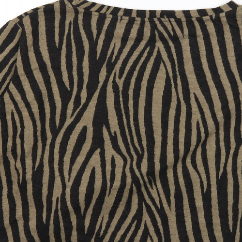 F&F Womens Green Animal Print  Pullover Jumper Size 16  - Knot