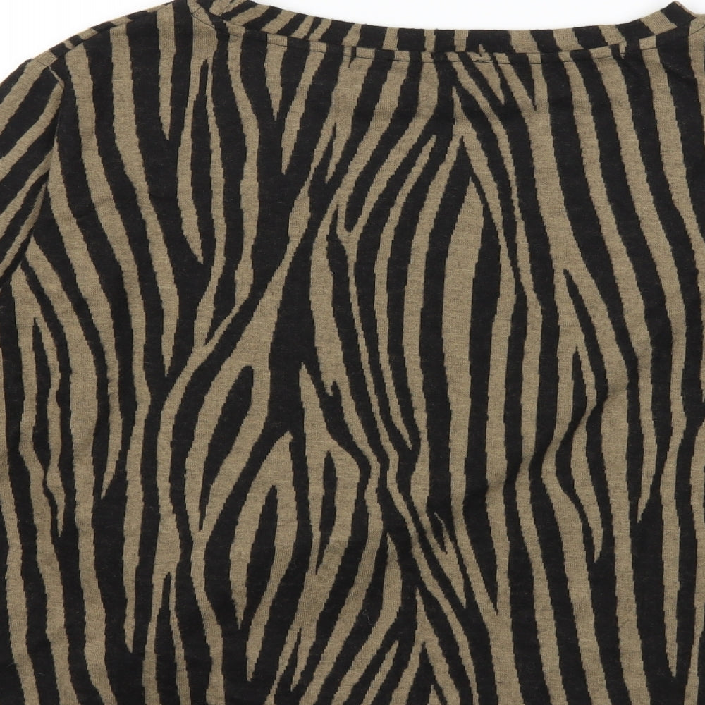 F&F Womens Green Animal Print  Pullover Jumper Size 16  - Knot
