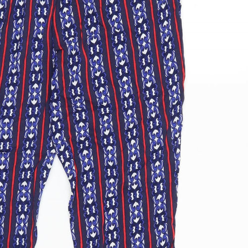 Papaya Womens Blue Striped  Trousers  Size 16 L27 in