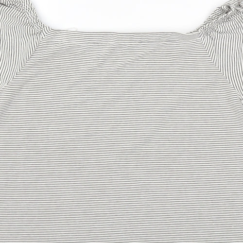 F&F Womens Black Striped  Basic T-Shirt Size 16
