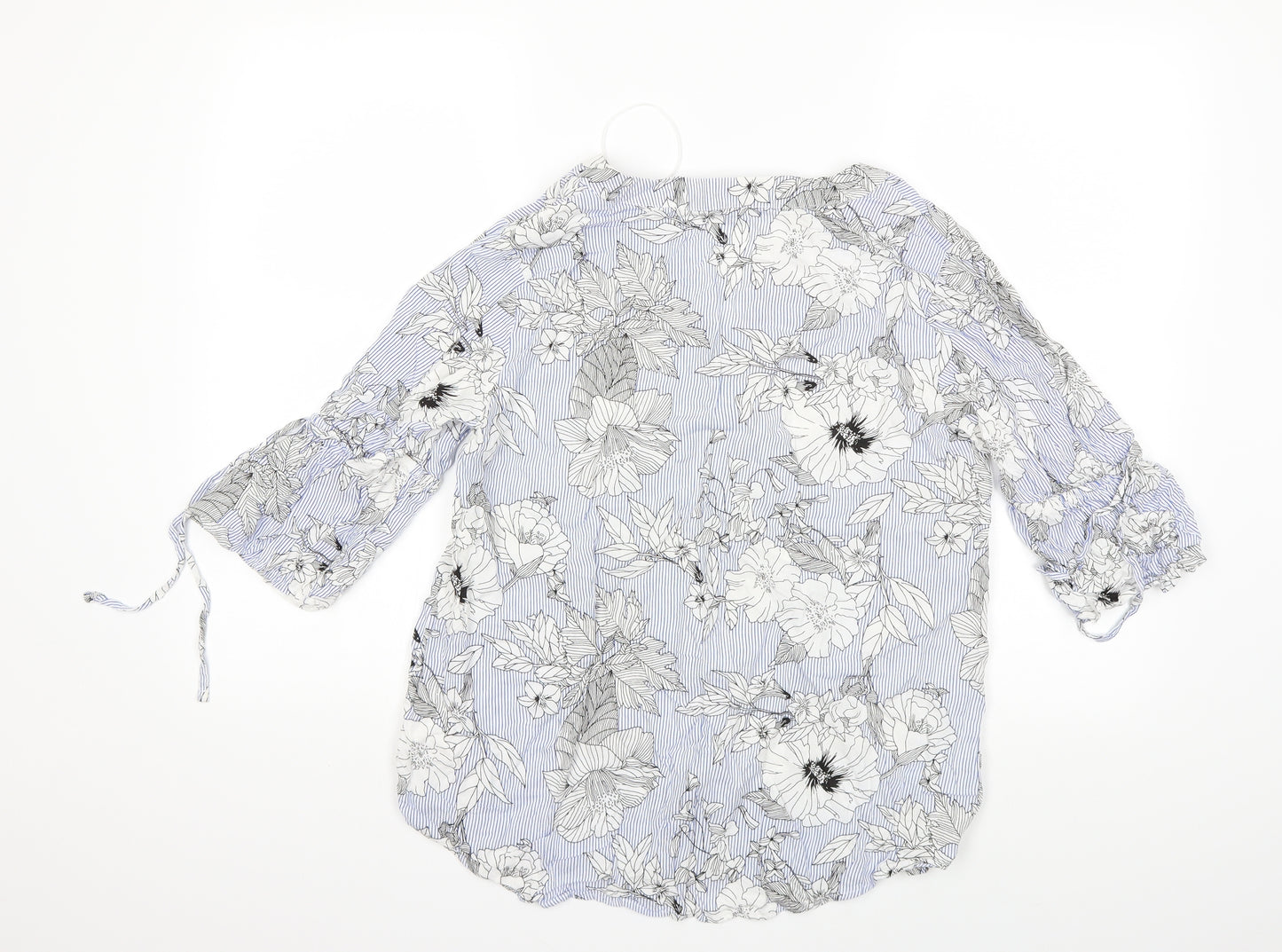 F&F Womens Blue Floral  Basic Blouse Size 16