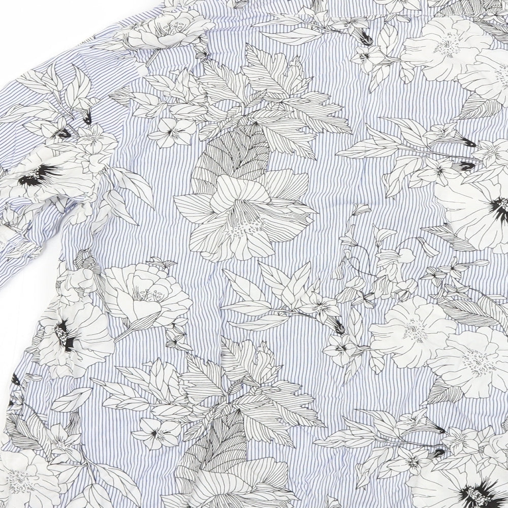 F&F Womens Blue Floral  Basic Blouse Size 16