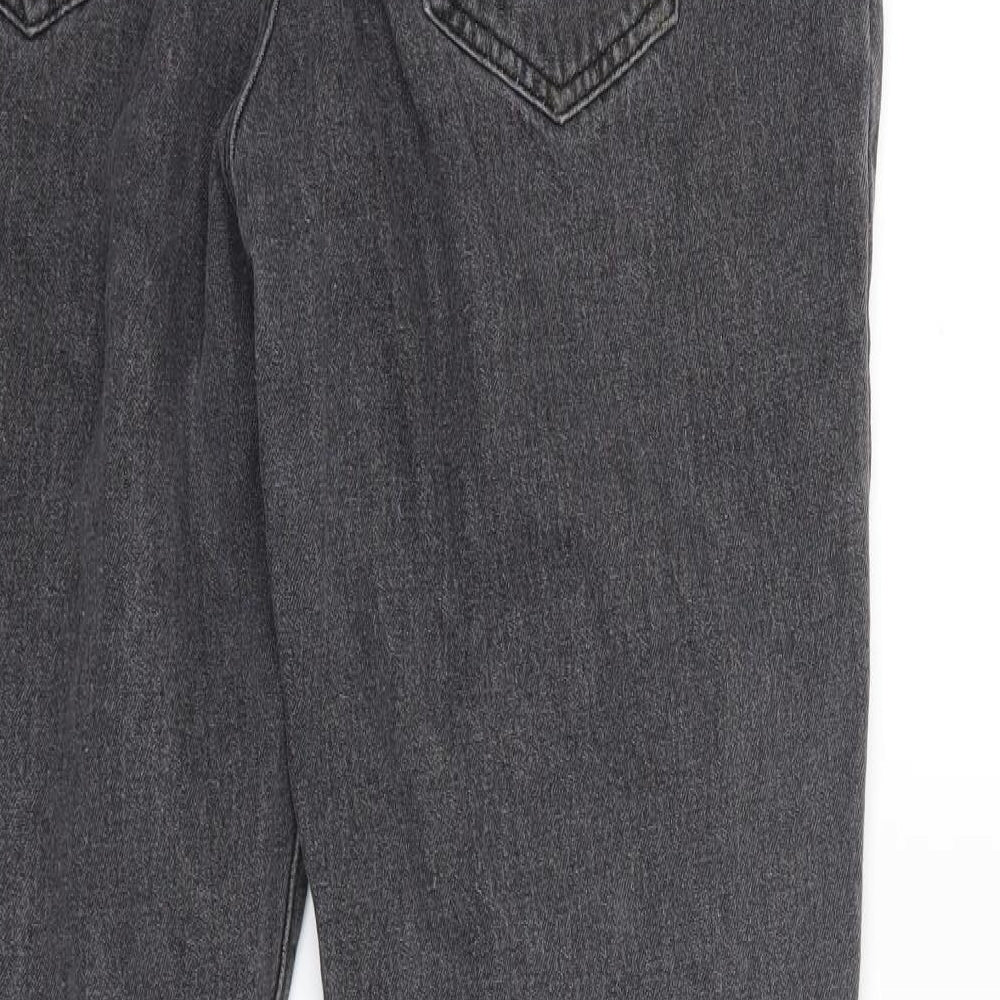 PRETTYLITTLETHING Womens Grey  Denim Mom Jeans Size 12 L26 in
