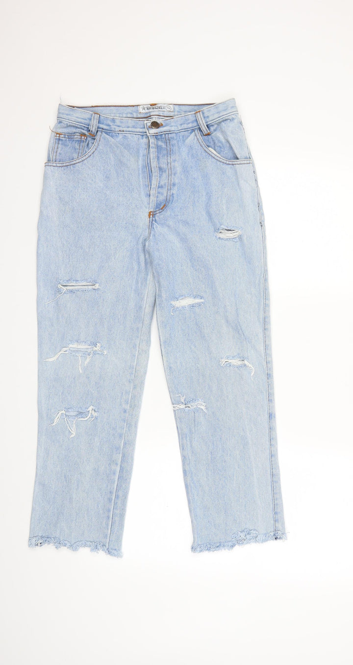 ahdeny Womens Blue  Denim Mom Jeans Size 28 in L29 in