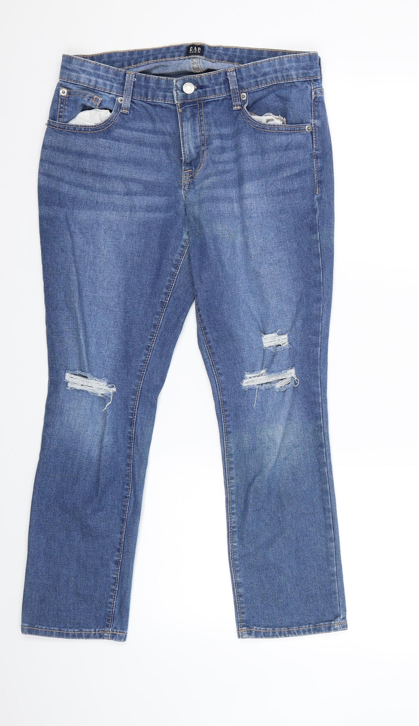 Gap Womens Blue  Denim Cropped Jeans Size 27 in L26 in