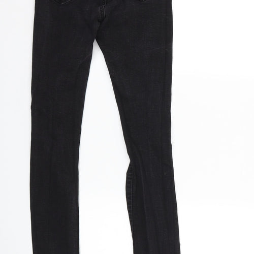 Denim & Co. Womens Black  Denim Skinny Jeans Size 6 L28 in - extreme rip