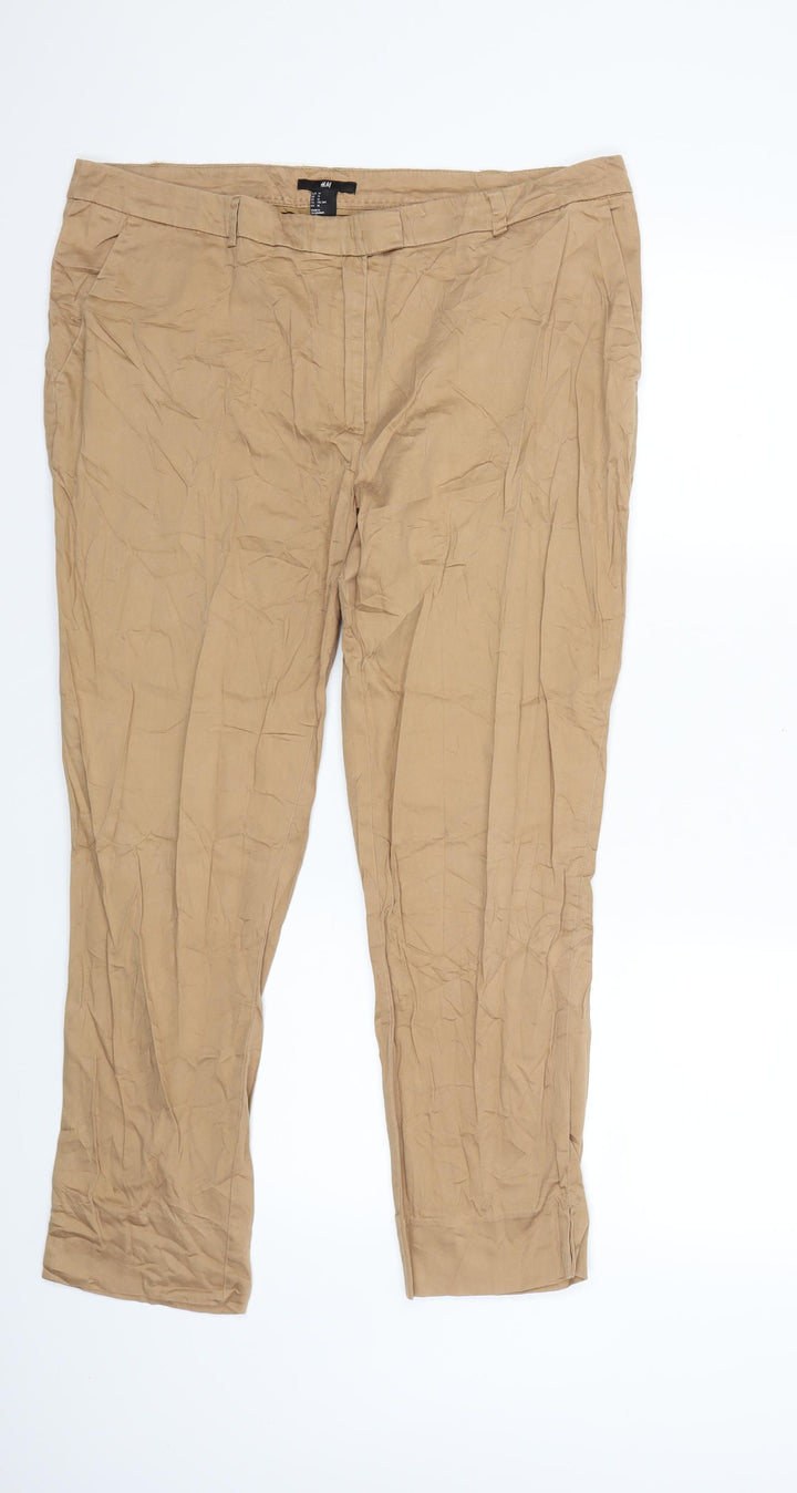 H&M Womens Brown   Trousers  Size 16 L27 in