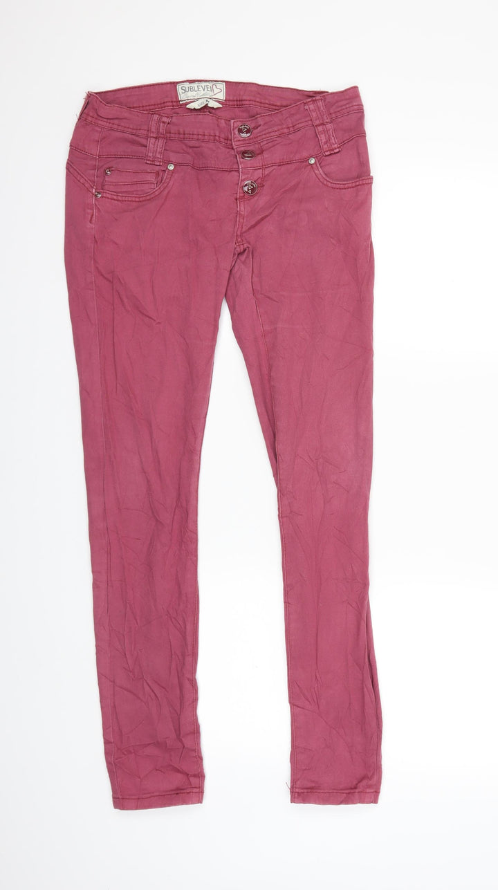 Sublevel Womens Red  Denim Skinny Jeans Size M L30 in
