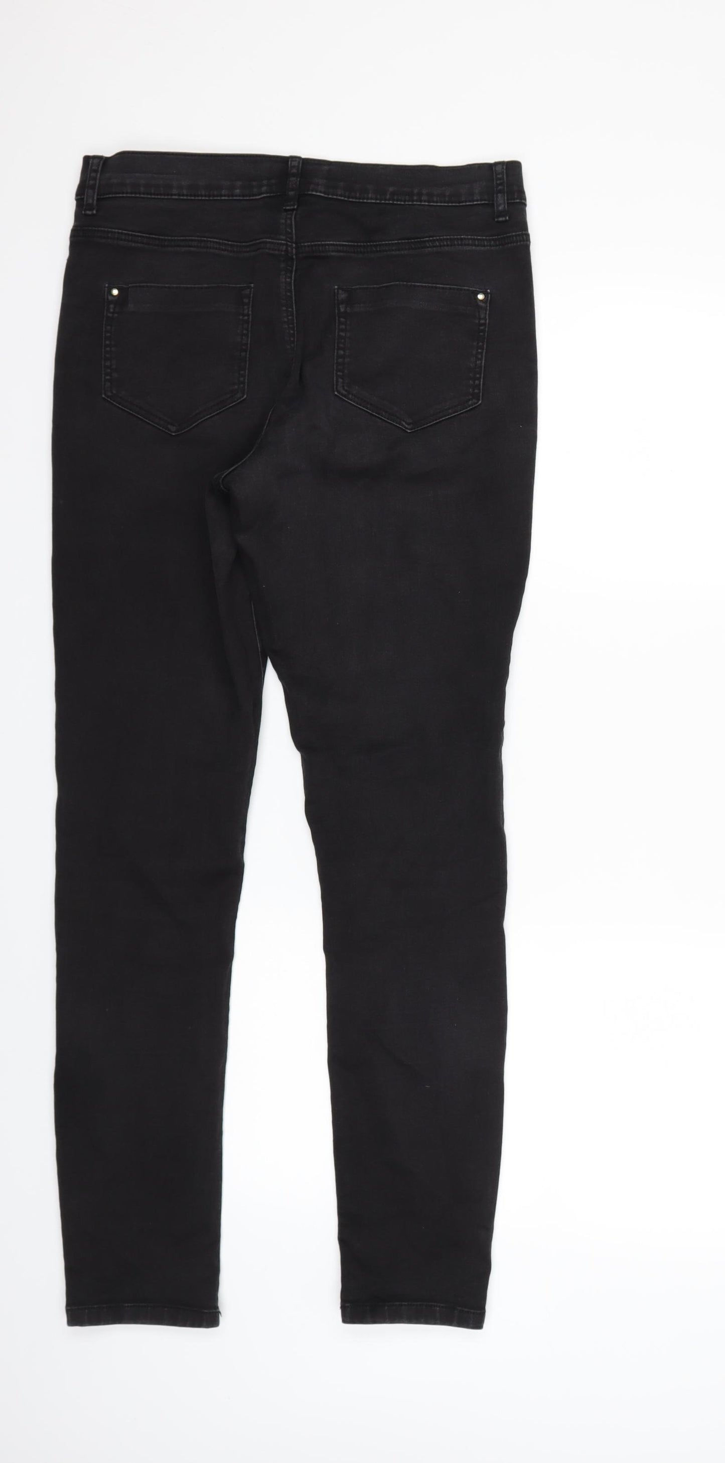 Dorothy Perkins Womens Black  Denim Skinny Jeans Size 14 L29 in