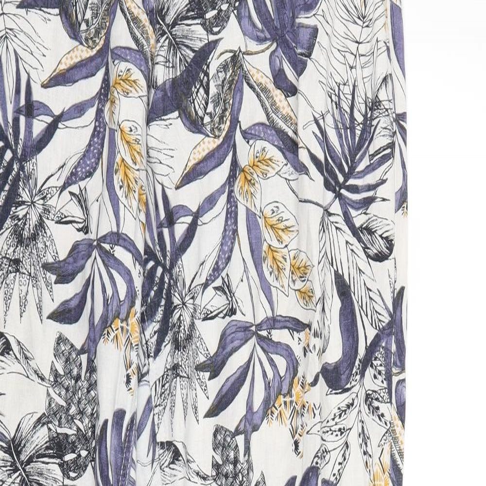 NEXT Womens White Floral  Trousers  Size 16 L32 in