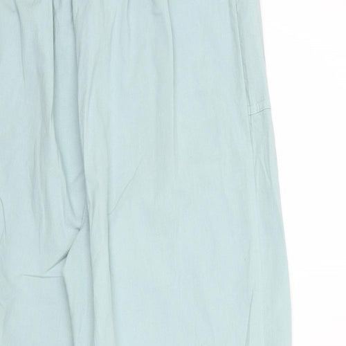 Classic Womens Blue Floral  Cropped Trousers Size 18 L23 in