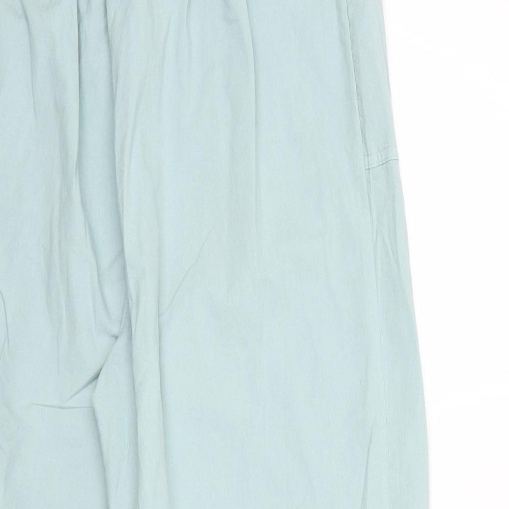 Classic Womens Blue Floral  Cropped Trousers Size 18 L23 in