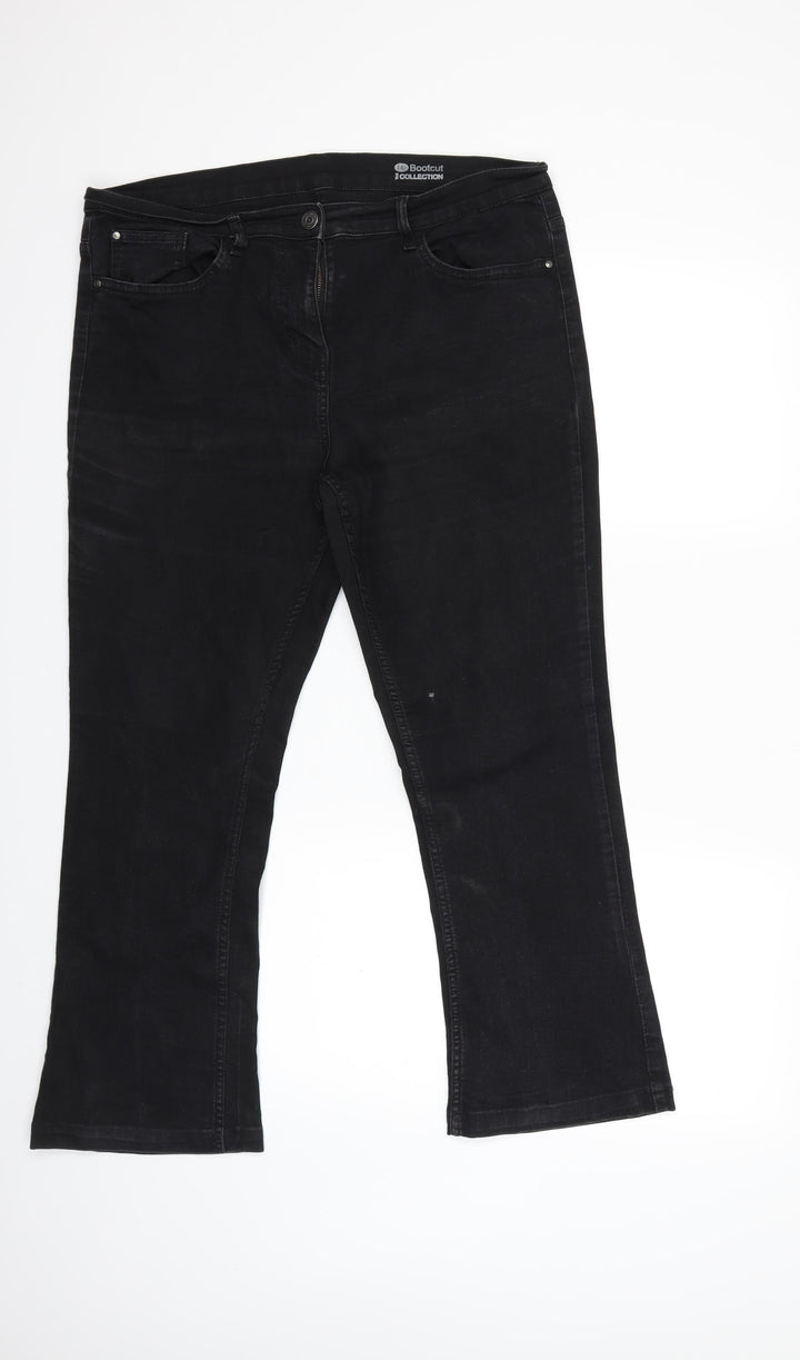 Preworn Womens Black  Denim Bootcut Jeans Size 14 L25 in