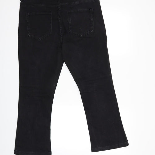 Preworn Womens Black  Denim Bootcut Jeans Size 14 L25 in
