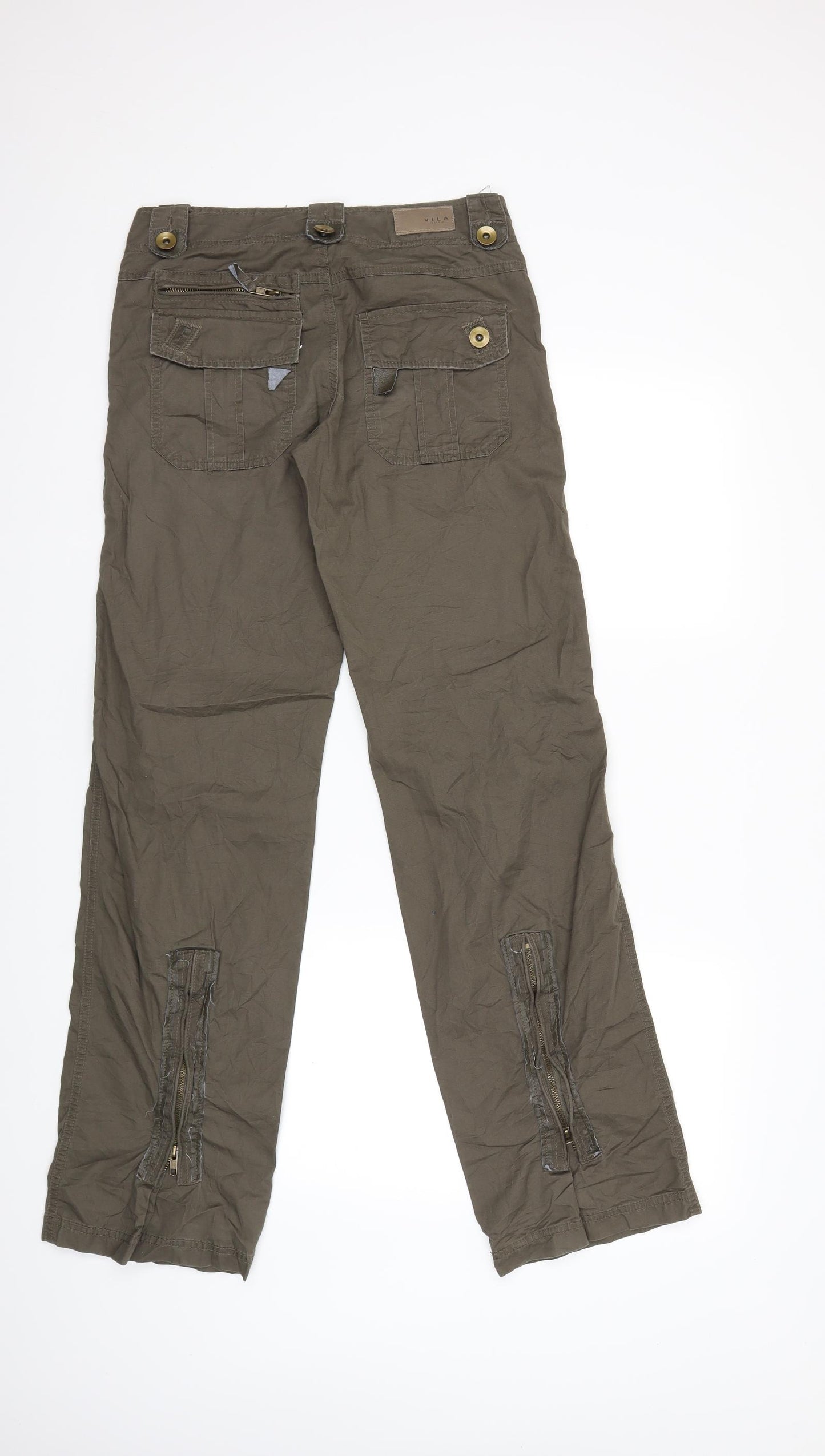VILA Womens Brown   Cargo Trousers Size XS L32 in