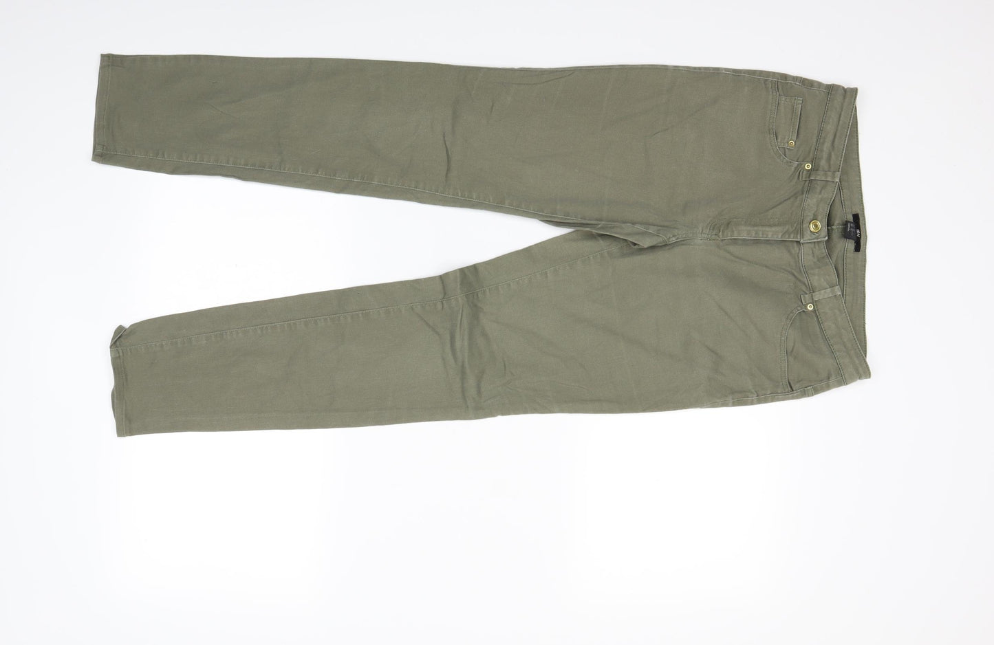 H&M Womens Green  Denim Skinny Jeans Size 12 L27 in