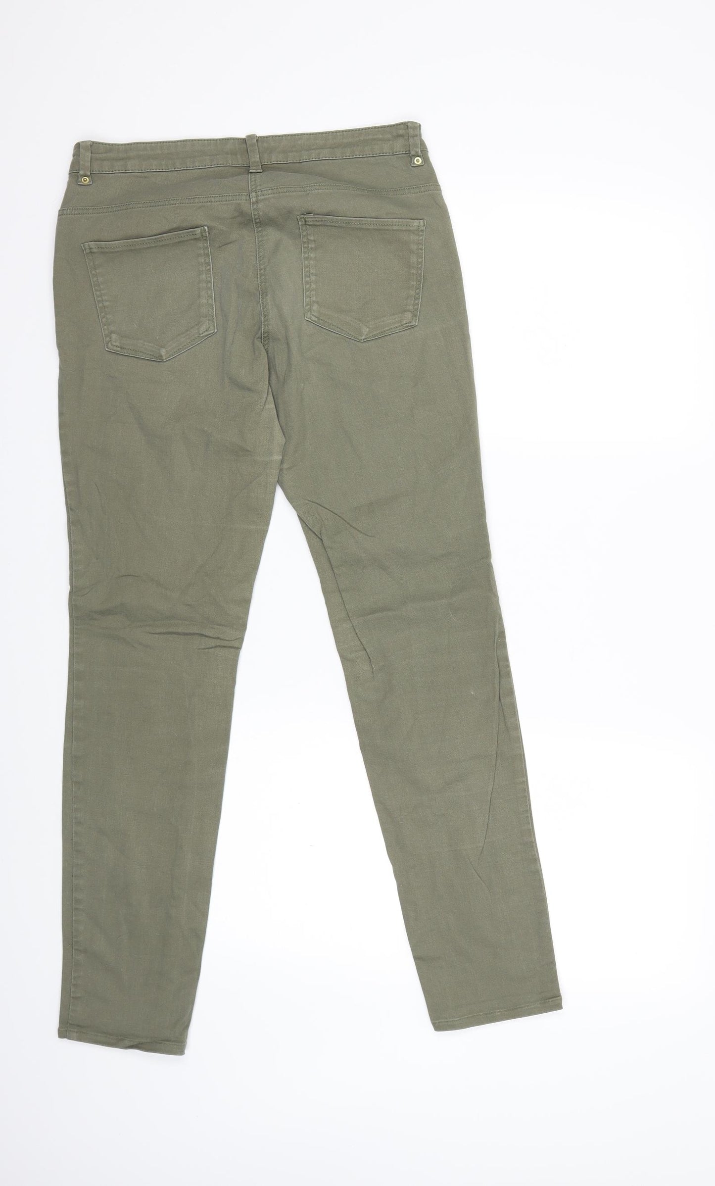 H&M Womens Green  Denim Skinny Jeans Size 12 L27 in