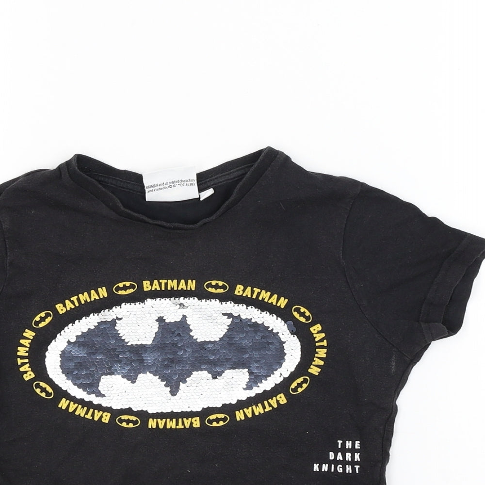 Batman Boys Black  Jacquard Basic T-Shirt Size 3 Years  - Batman