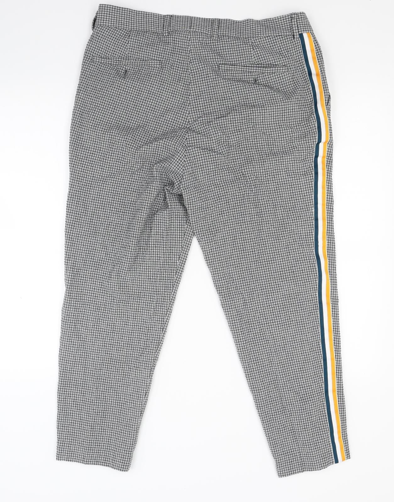 ASOS Mens Grey Check  Trousers  Size 32 L30 in