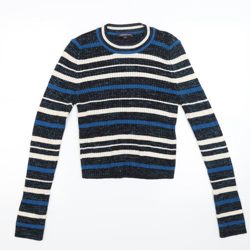 Limited Edition Womens Blue Striped Knit Pullover Jumper Size 14