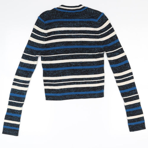 Limited Edition Womens Blue Striped Knit Pullover Jumper Size 14
