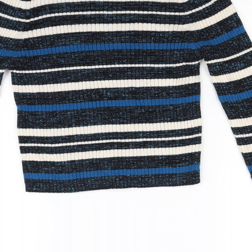 Limited Edition Womens Blue Striped Knit Pullover Jumper Size 14