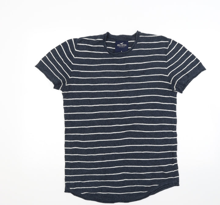 Hollister Womens Blue Striped Knit Pullover Jumper Size M