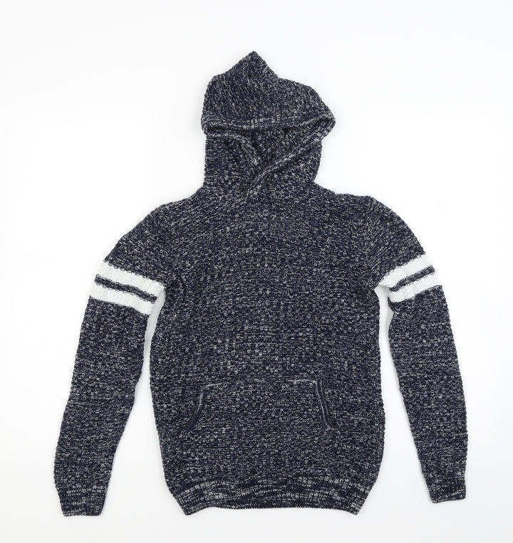 Matalan Boys Blue  Knit Pullover Hoodie Size 12 Years