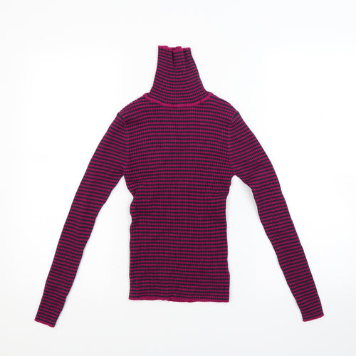 NEXT Girls Purple Striped Knit Pullover Jumper Size 12 Years